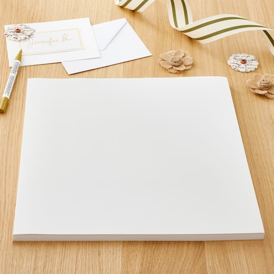 White 12" x 12" Linen Texture Cardstock by Recollections™, 60 Sheets